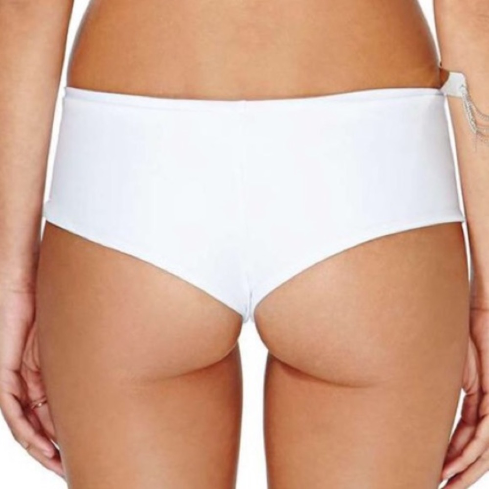 COSPLAY STRETCH WHITE SPANDEX CHEEKY BOOTY SHORTS